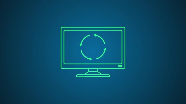 Refresh or reload on desktop computer. motion graphic of reload on desktop concept. 4k motion video