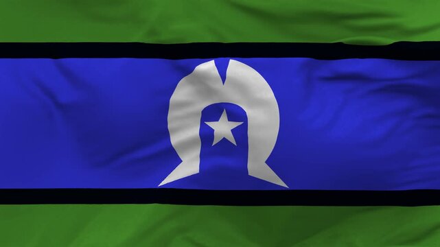 Torres Strait Islander Flag with Green Blue Black and White Background