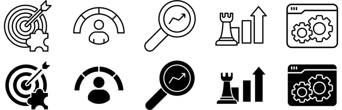 Lean six sigma icon set. improve and control vector illustration concept