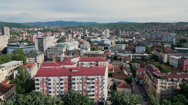 Aerial view of nis cityscape in serbia