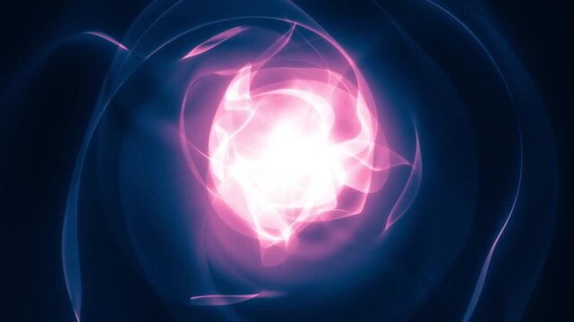Abstract Neon Plasma Energy Ball Animation Loop | Sci-Fi Glowing Magic Orb Background | Futuristic Blue and Pink Electric Core Motion Graphics HD No Copyright