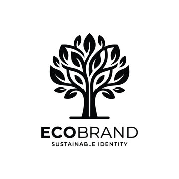 Eco friendly sustainable brand identity logo with sustainable, branding