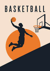 091-09-Player making a slam dunk on a basketball court illustrating sport competition achievement © Lev