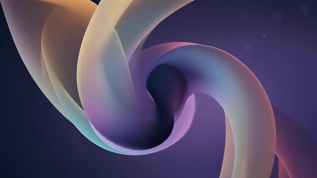 Mesmerizing flowing translucent shapes spiraling gracefully vibrant abstract animation background