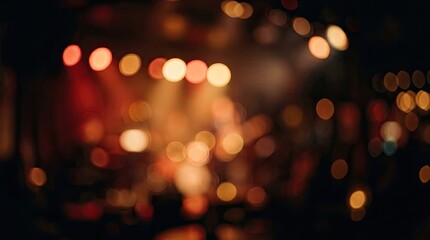 Fototapeta premium Blurred Bokeh Lights of a Concert Stage at Night.
