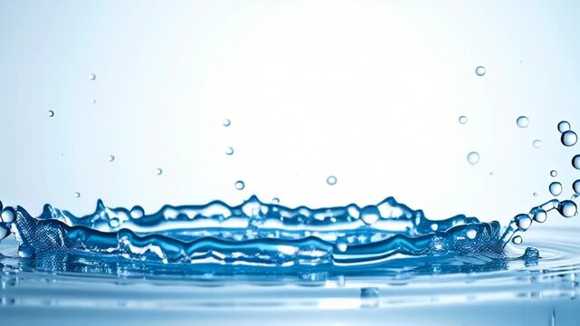 Dynamic water splash forming a perfect crown shape with falling drops, isolated on a clean white background