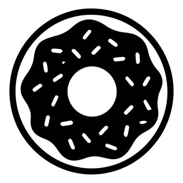 Glazed doughnut with sprinkles solid black icon