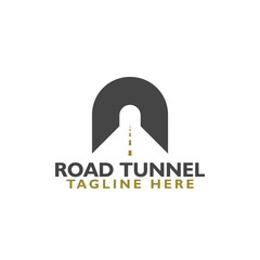 Fototapeta premium Road tunnel logo icon isolated on white background