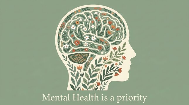 Mental health day awareness prioritizing brain wellness and self care