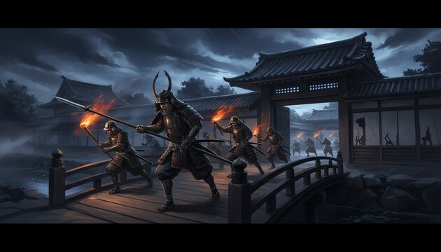 戦国の世の場面 歴史・和風イラスト素材