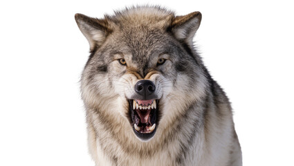 Wolf snarling with bared teeth and sharp fangs © Isadora