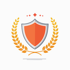 Obraz premium Shield with Laurel Wreath and Stars Emblem