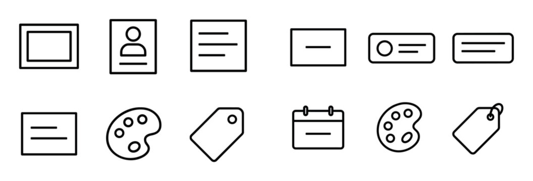 Interface icons with frame avatar text outline