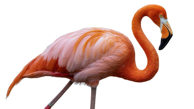 Flamingo bird with vibrant orange and pink feathers