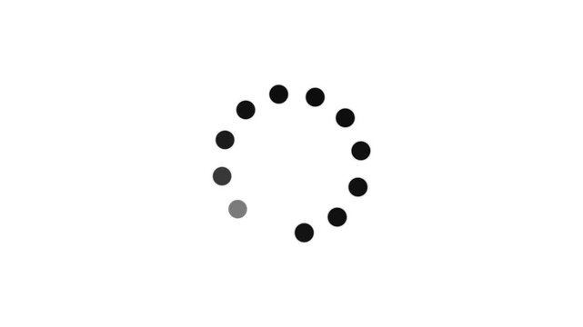 black glow loading spinner with fading dots on black progress .animated circle loading gif video icon animation