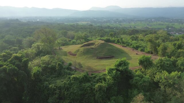 Aerial View of the Green Candi Abang Historical Site in Yogyakarta V1 (3)
