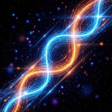 Abstract network connections with glowing lines on a dark background digital technology