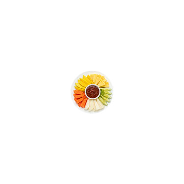 Indonesian rujak buah spicy fruit salad isolated on transparent background