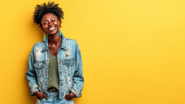 Young happy relaxed beautiful caucasian woman 20s with culry hair in casual clothes dancing have fun at party close eyes isolated on plain yellow background studio portrait People lifestyle concept