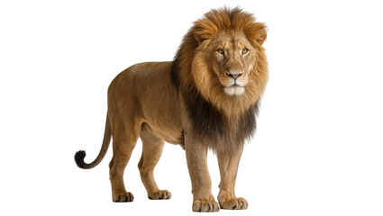 Majestic male lion with full mane standing alert © Isadora
