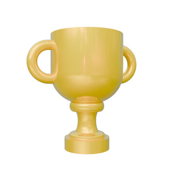 Golden Trophy Cup 3D Illustration