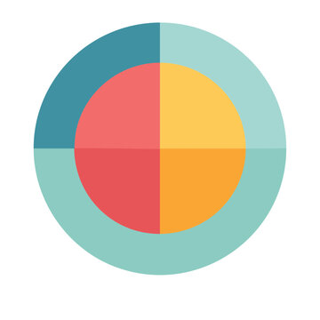 Flat color wheel design with gradient segments