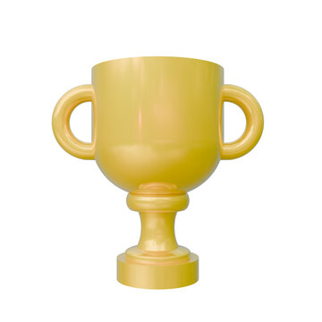 Golden Trophy Cup 3D Illustration