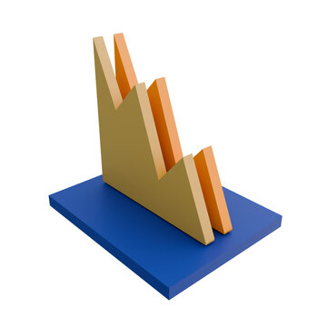Business Growth Chart 3D Illustration