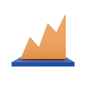 Business Growth Chart 3D Illustration