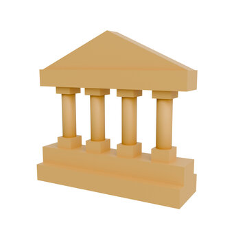 Classical Building Temple 3D Illustration