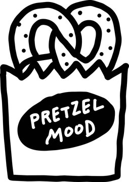 Pretzel Snack Illustration Hand Drawn Vector
