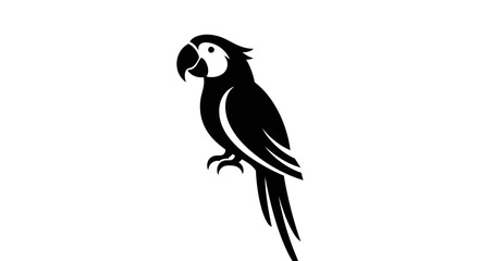 Fototapeta premium Parrot Silhouette Icon - Vector Illustration