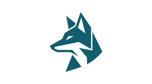 geometric wolf head logo