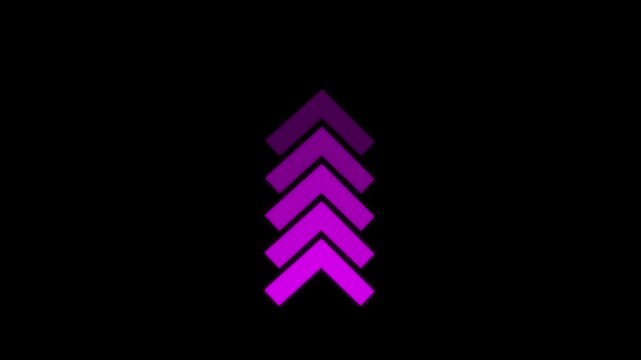 arrow extending video animation on black background