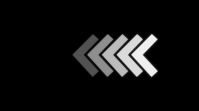 arrow extending video animation on black background