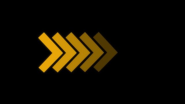 arrow extending video animation on black background