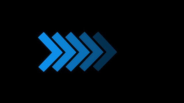 arrow extending video animation on black background