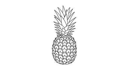Obraz premium Minimalist Pineapple Outline Icon