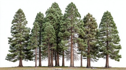 Fototapeta premium A Dense Group of Tall, Lush Evergreen Trees Standing Majestically in a Clear Area Perfect for Nature and Landscape Photography Projects