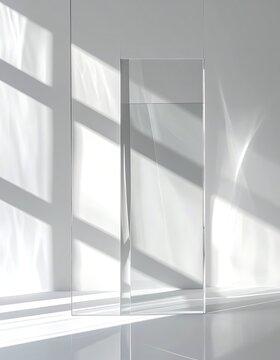 Clear glass or acrylic rectangular prism.