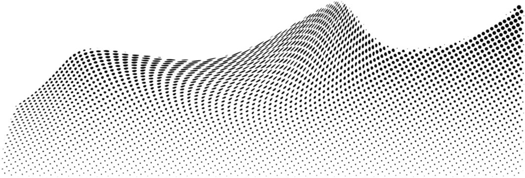 Flowing Dots Particles Wave Halftone