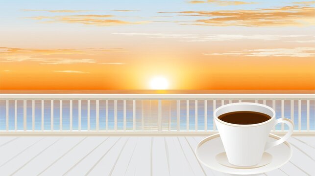 Ocean Sunrise From Hotel Balcony Variant One