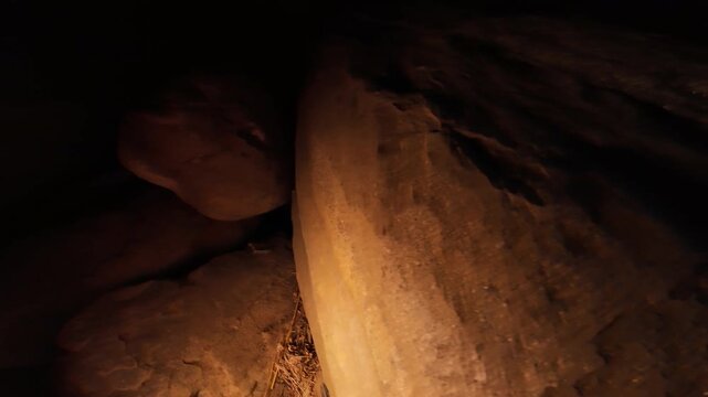 Caving in Hummingbird Tunnel Cave Searching Route - Action Camera Simi Valley California USA
