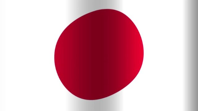 The National Flag of Japan Waving in the Wind.