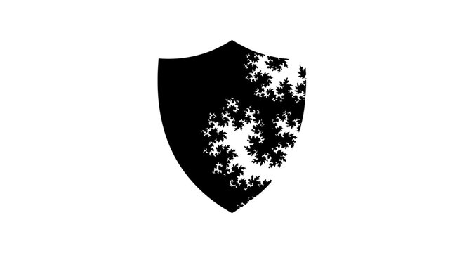 Shield with fractal pattern