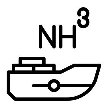 Maritime green fuel with ammonia hydrogen and eco cargo ship icon vector