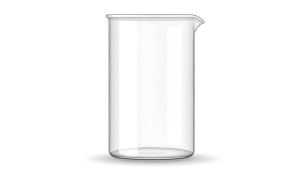 Clear laboratory glass beaker container.