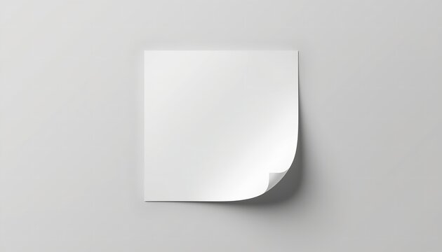 Single blank square sticker with a peeling corner