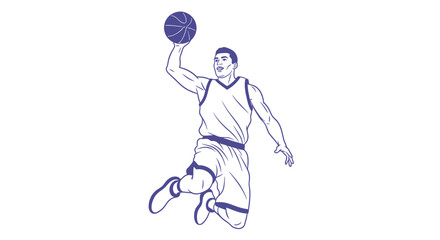 Obraz premium A basketball player jumps high to dunk the ball in a stadium