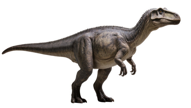 Allosaurus dinosaur standing profile view